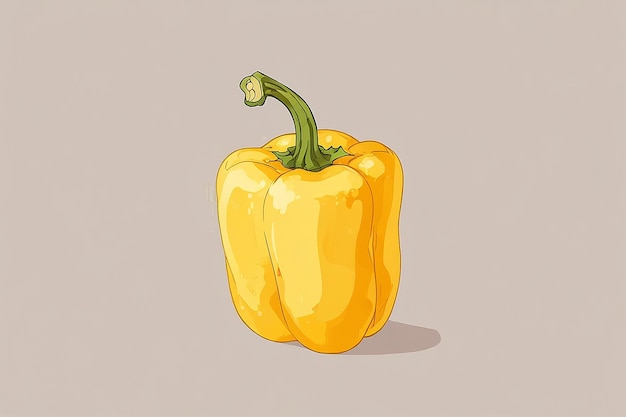 Yellow Bell Pepper Isolated on Transparent Background