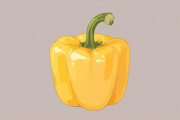 Yellow Bell Pepper Isolated on Transparent Background