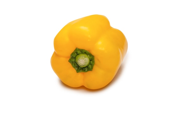 Yellow bell pepper isolated on white background