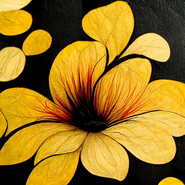 Yellow and black abstract flower Illustration