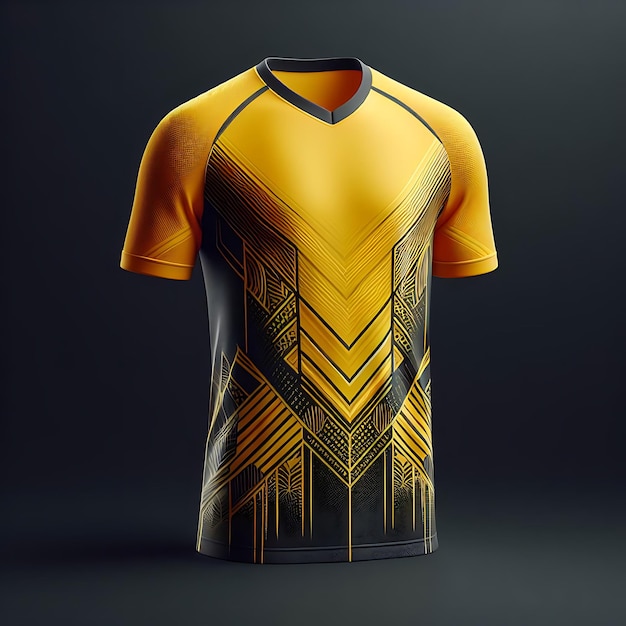 Photo yellow and black jersey mockup