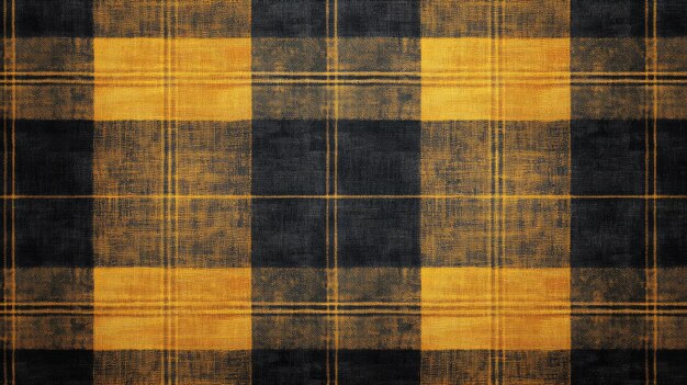 Photo yellow and black plaid pattern