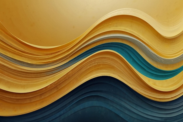 a yellow and blue abstract background with a blue and brown striped pattern