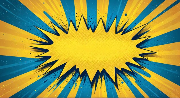 a yellow and blue abstract background with a yellow and blue star