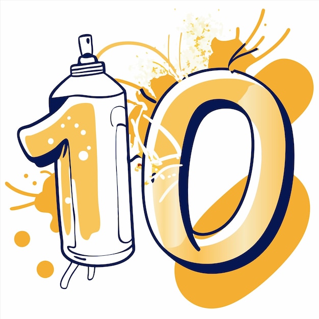 Photo a yellow and blue container with the number 10 on it