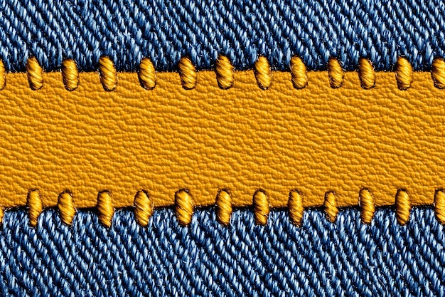 Photo a yellow and blue fabric with a yellow stripe and a blue and yellow stripe