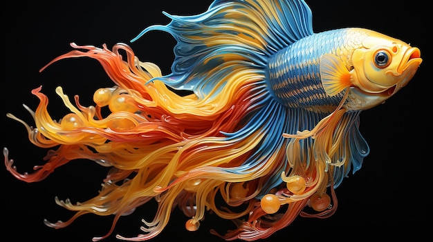 Yellow and Blue Fish in Water