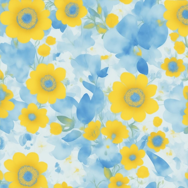 yellow and blue flowers