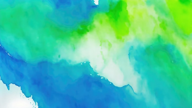 Yellow Blue and Green Liquid Fluid Watercolor Texture Abstract Background