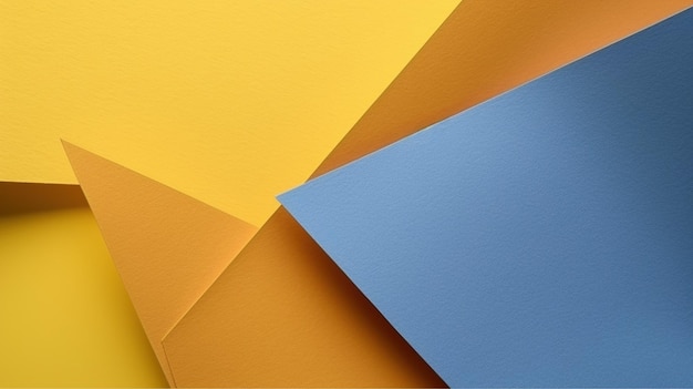 Yellow and blue pastel paper color for background generative AI