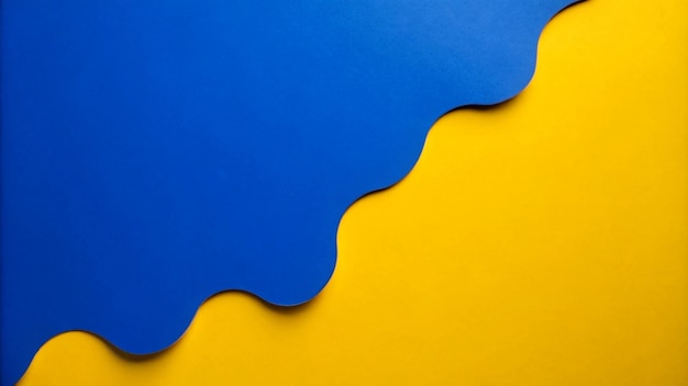 Photo a yellow and blue piece of art is shown