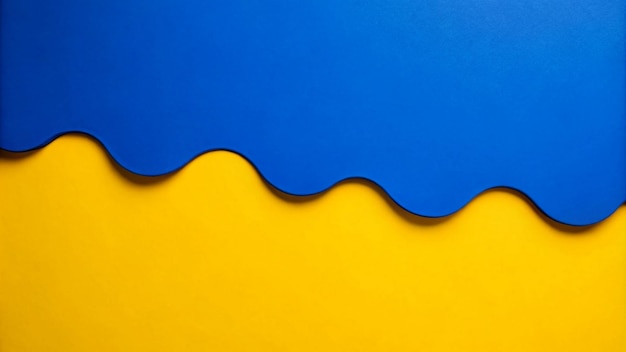 Photo a yellow and blue piece of paper with the word  on it