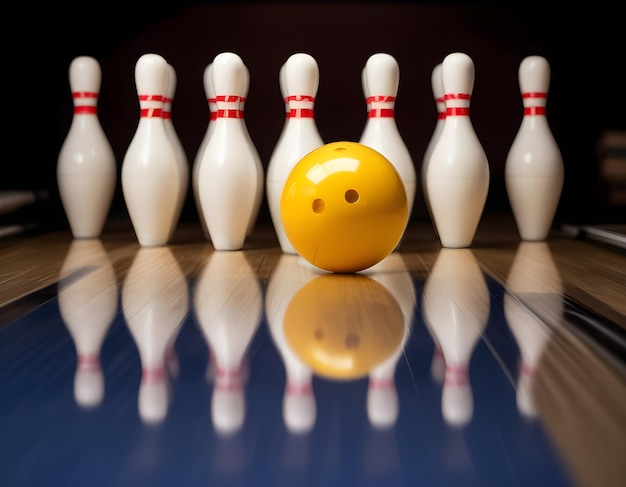 a yellow bowling ball and a yellow ball