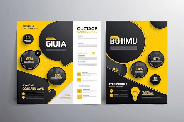 Yellow brochure flyer design template