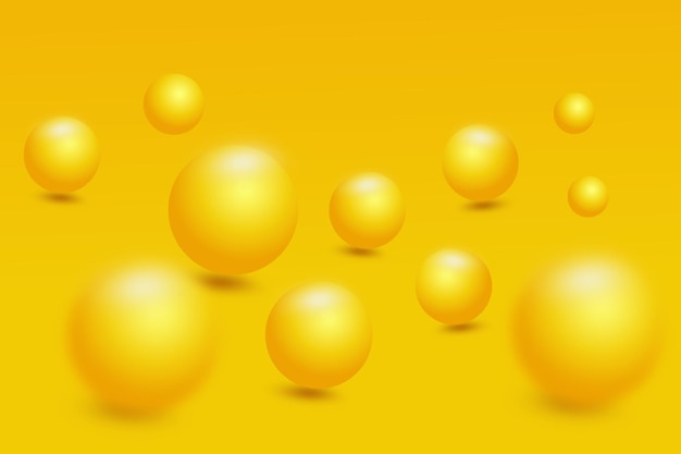 Yellow bubbles 3d abstract background