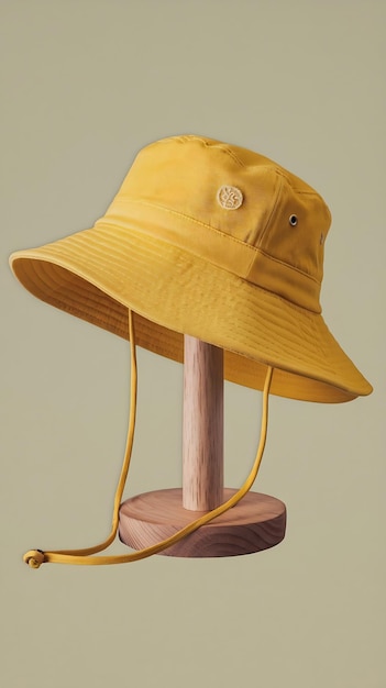 Photo yellow bucket hat isolated on transparent background