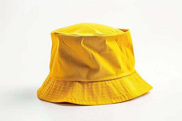 Photo yellow bucket hat isolated on white background