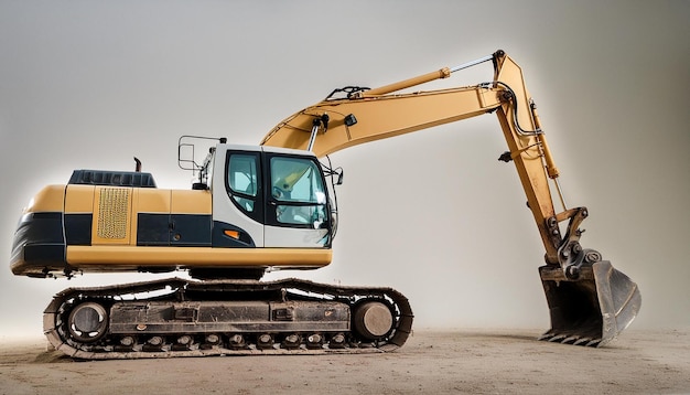 Photo a yellow bulldozer is being used to move a white wall