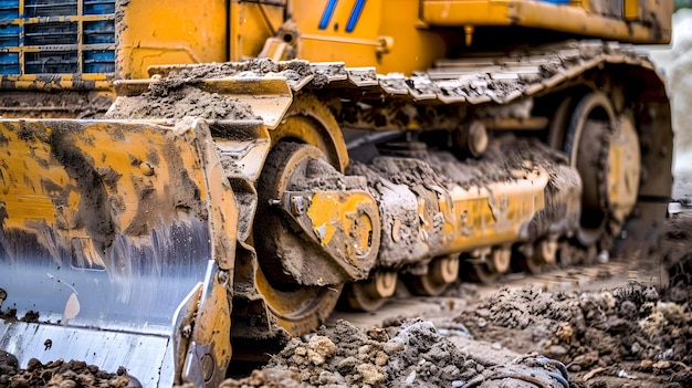 a yellow bulldozer with the number 16 on it