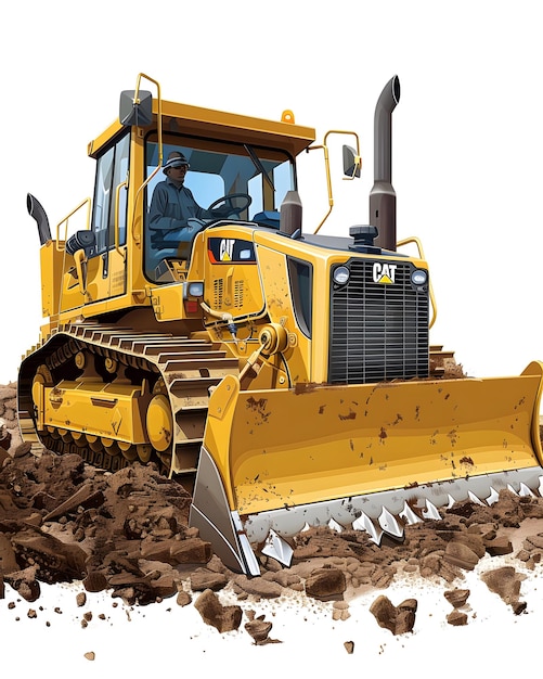 a yellow bulldozer with the number 23 on it