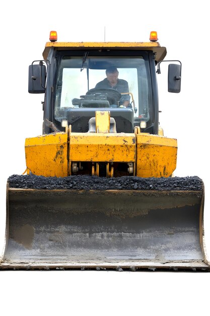 Photo a yellow bulldozer with the word quot hard quot on the side