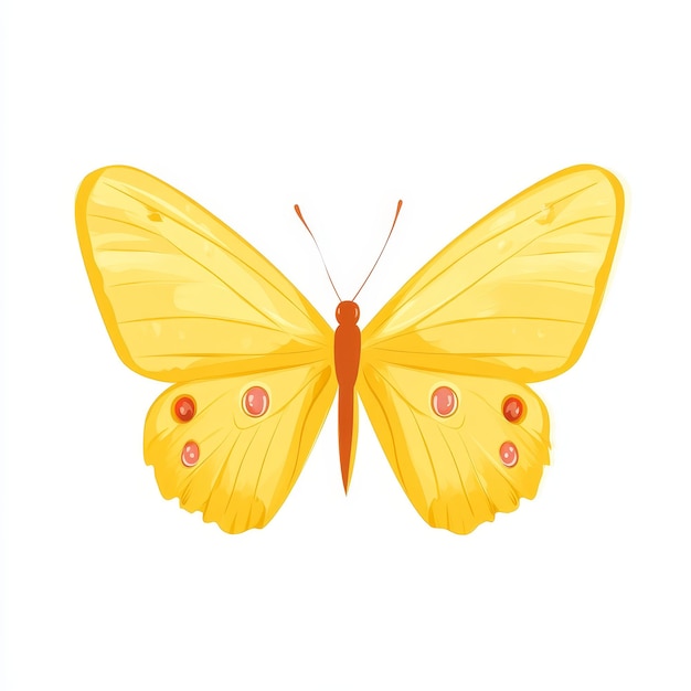 Photo a yellow butterfly with the words quot butterfly quot on it