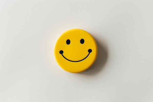 Photo a yellow button with a smiley face on it