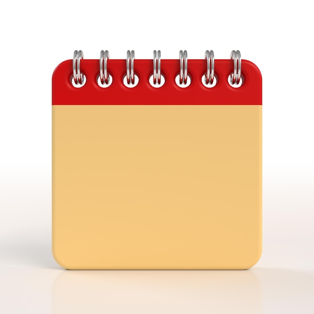 Yellow Calendar Icons Isolate on White Background 3d Rendering