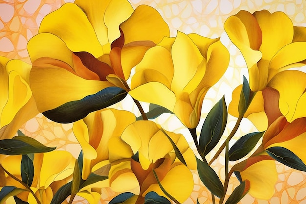 Yellow calla lily flowers on abstract background