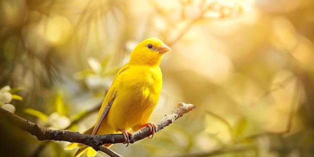 Yellow canary symbolizes natures beauty with melodious song among finch species Concept Nature Beauty Canary Melodious Song Finch Species