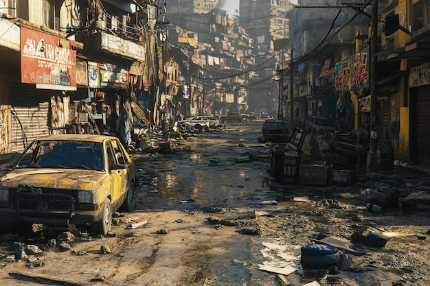 Photo a yellow car is parked on a street with a sign that says  taxi