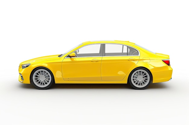 Photo yellow car isolated on white background