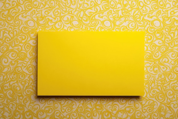 Yellow card with patterned background