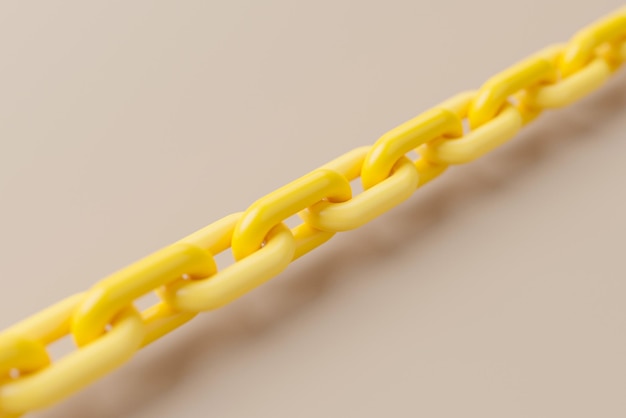 Yellow chain crossing on background 3d render illustration