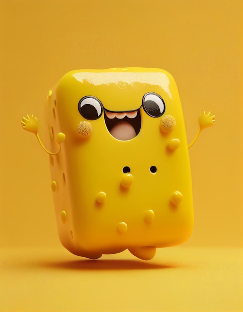 A yellow cheese cute doodle AI generated