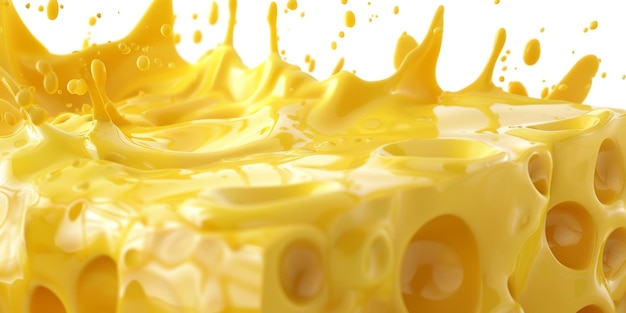 yellow cheese with holes processed Generative AI