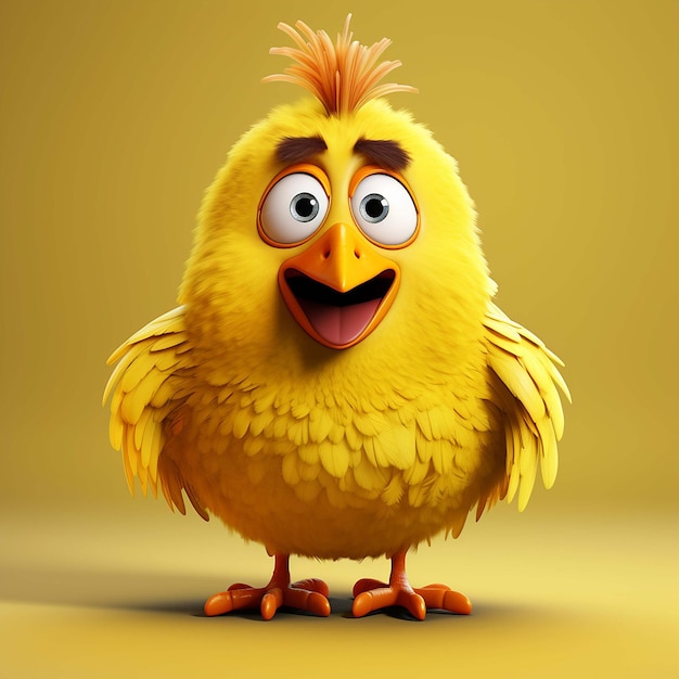 yellow chicken cartoon character