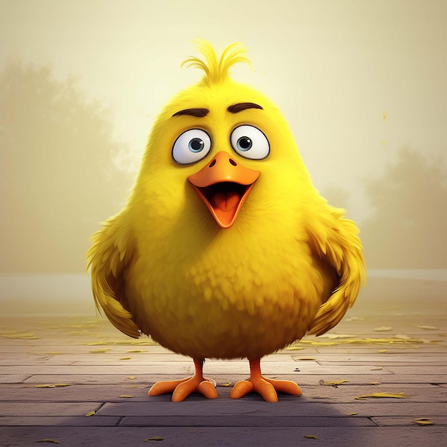 yellow chicken cartoon character