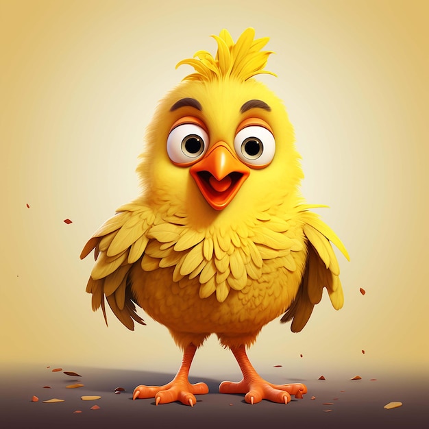 yellow chicken cartoon character