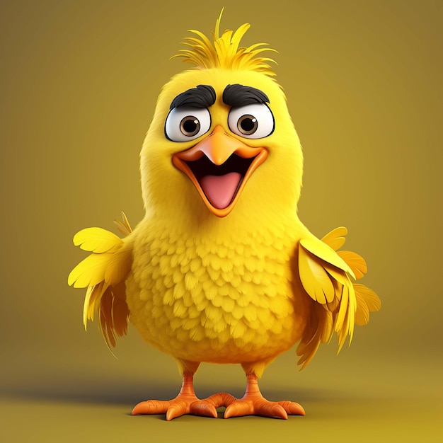 yellow chicken cartoon character