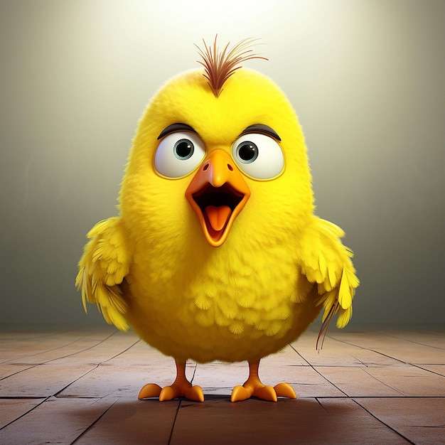 yellow chicken cartoon character