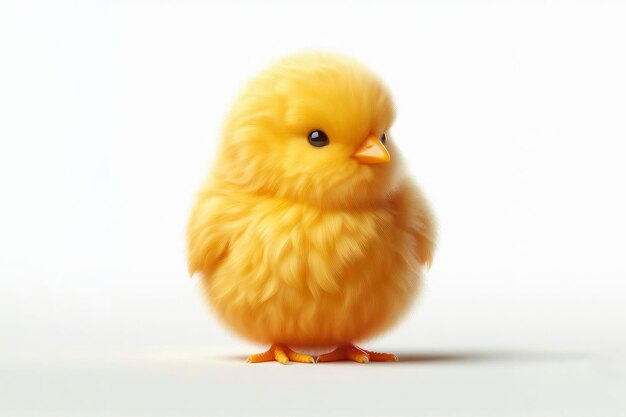 yellow chicken isolated on solid white background ai generative