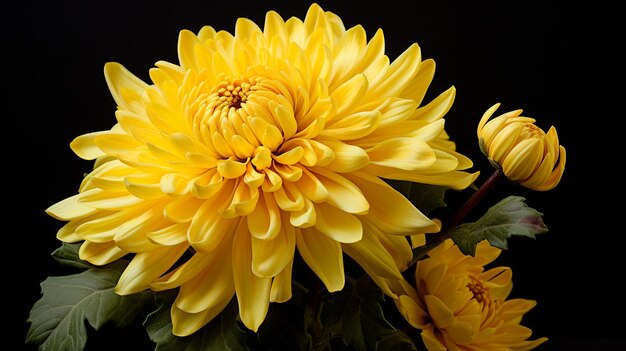 Yellow chrysanthemum flower isolated