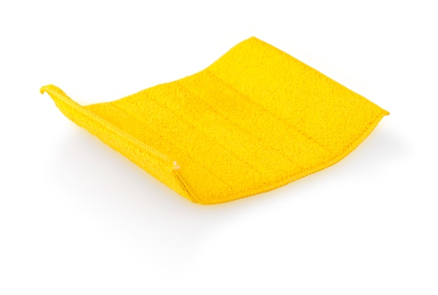 Yellow cleaning cloth isolated