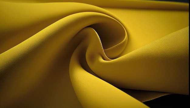 A yellow cloth that is in a window