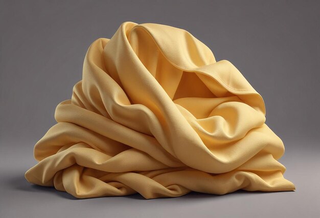 Photo a yellow cloth with a yellow design is folded in half