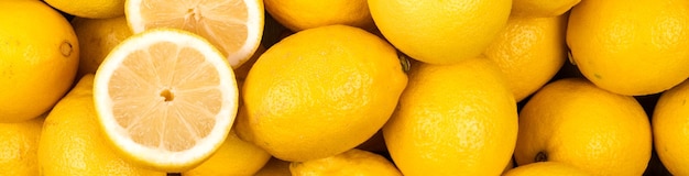 Yellow colorful organic fresh lemon fruit