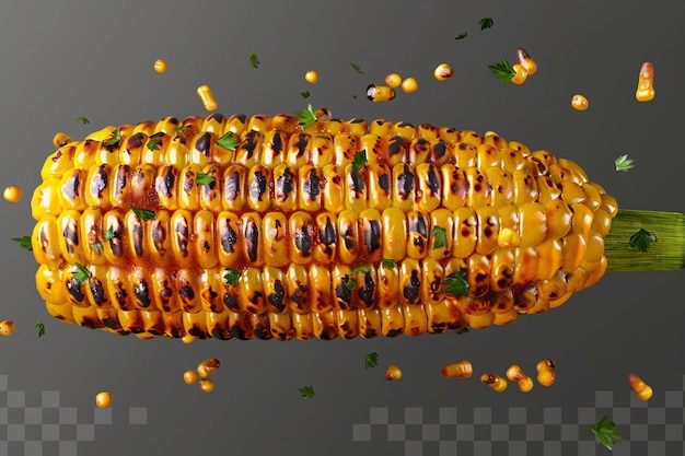 Photo a yellow corn is on the cob with the word  on it