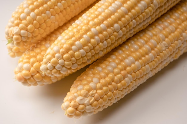 Yellow corn isolated on white background Copyspace