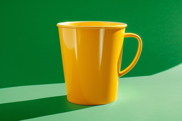 a yellow cup with the word  no  on it